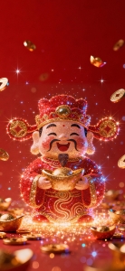 财神元宝闪闪发光4K手机高清全屏壁纸1955x4248免费下载