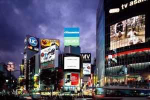 现代时尚的都市夜景海报背景