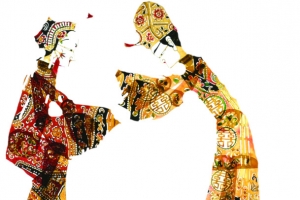 皮影戏情侣七夕情人节