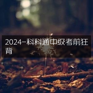 2024科科通中级考试考前必背知识点汇总