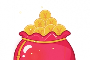 一大袋金币福袋卡通手绘