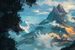 天空 云 森林 丘陵  树木 山脉3440x1440带鱼屏风景壁纸