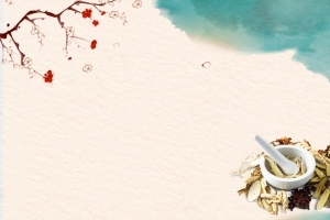 中草药梅花蓝色渲染背景