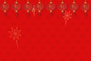 红色中国风春节灯笼祥云纹理主图