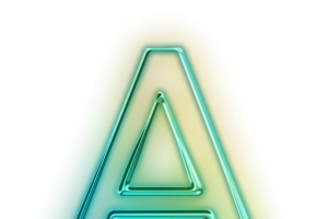黄绿色效果字母A