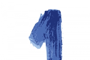 蓝色水墨数字1