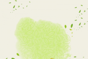 简约手绘水墨风景茶山风景树叶背景素材