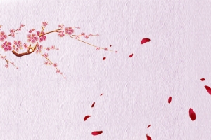 紫色水墨画梅花花瓣