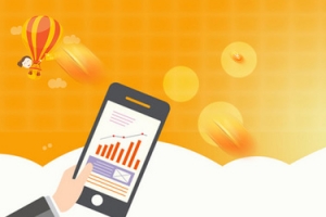 金融理财金币飞钞票背景banner