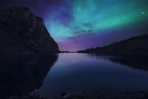 美丽的星空 山 湖 河流 4K风景壁纸