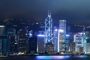 蓝色 繁荣香港背景