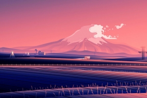 汽车 山脉 道路 矢量 艺术 4k壁纸 3840x2160