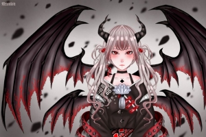 恶魔 角 翅膀 动漫 4k壁纸 3840x2160