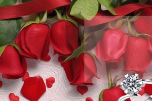 钻石戒指促销几何玫瑰banner