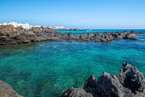 岩石 珊瑚礁 大海 地平线 4k壁纸 3840x2160