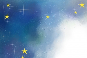 简约小清新天空星空手绘童趣