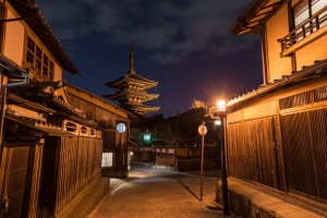 日本小镇夜晚素材