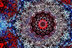分形 万花筒 图案 抽象 蓝色 红色 4k壁纸 3840x2160