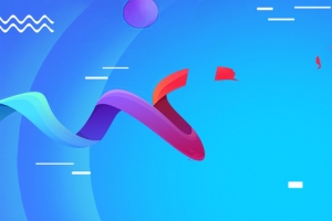 双11促销季几何丝带蓝色banner