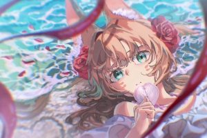 3840x2160 女孩 树叶 动漫壁纸 背景