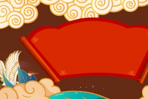 国风祥云画幅背景