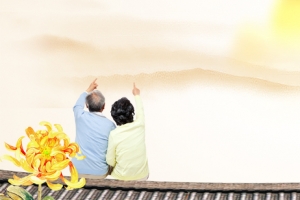 关爱老人重阳节简约景色banner