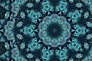 分形 万花筒 抽象 蓝色 4k壁纸 3840x2160