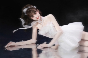 鹿醒 美丽公主白色裙子美女3440x1440带鱼屏壁纸