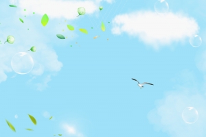 蓝色手绘六一儿童节海报