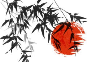 水墨山水竹子国画