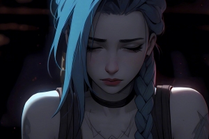 闭眼金克丝2880x1800高清电脑壁纸 免费下载适用平板笔记本便携设备