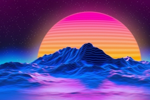 插图 线条 阳光 太阳 日落 自然 风景 发光 多彩 4k壁纸