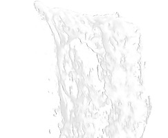 倾倒的白色透明细水柱