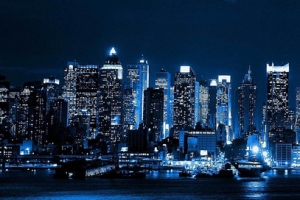 酷炫建筑夜景banner背景