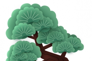 中国风手绘树叶树枝