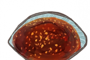 重庆口味手绘卡通火锅油碟