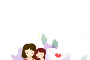 感恩节信封手绘人物花