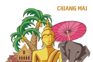 曼谷清迈佛教旅游东南亚PNG贡