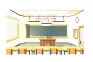 开学日宽敞的教室