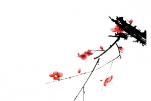 水彩梅花中国风