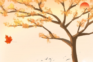 创意插画立秋宣传海报