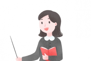 教师节卡通女老师讲课