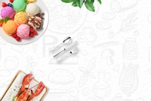 特质牛排手绘简约白色banner