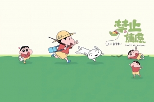 蜡笔小新禁止焦虑4K电脑壁纸3840x2400