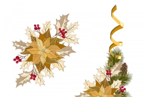 圣诞节贺卡花边节日花边