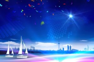 蓝色科技签约仪式海报背景模板