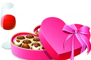 创意合成质感手绘渐变爱心礼盒包装