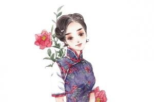穿着旗袍的古典美女
