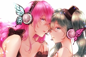 巡音流歌和初音未来百合4k动漫壁纸