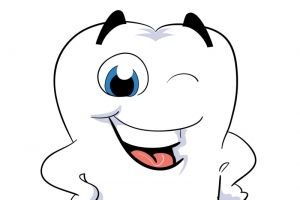 在微笑的牙齿健康矢量图